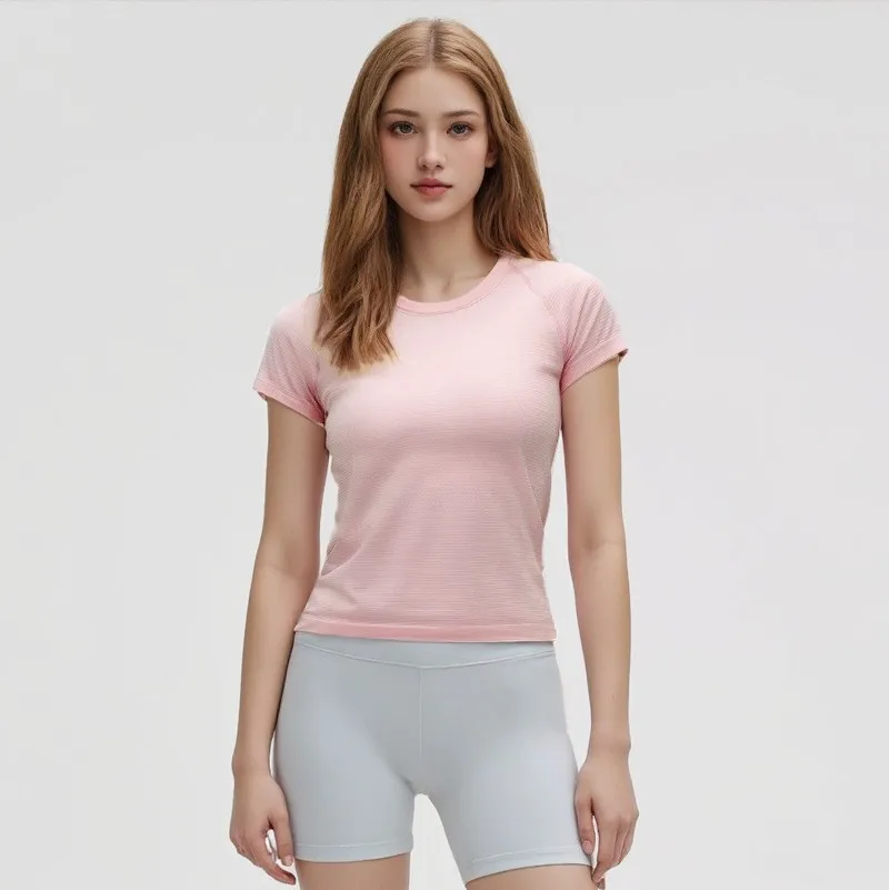 Sports Fitness Short Sleeve Quick-Dry Shirt Women's Yoga Wear Running Top Slimming T-Shirt