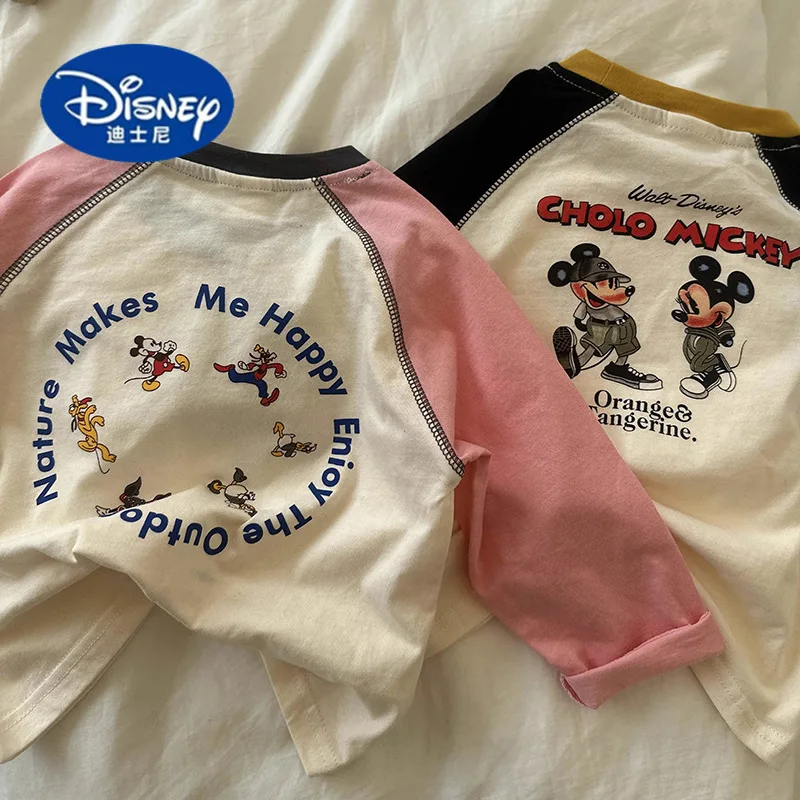 

Disney Mickey Mouse Kids Long Sleeve T-Shirt, 100% Cotton Casual Top, Unisex Tee for Boys & Girls, All-Season Basic