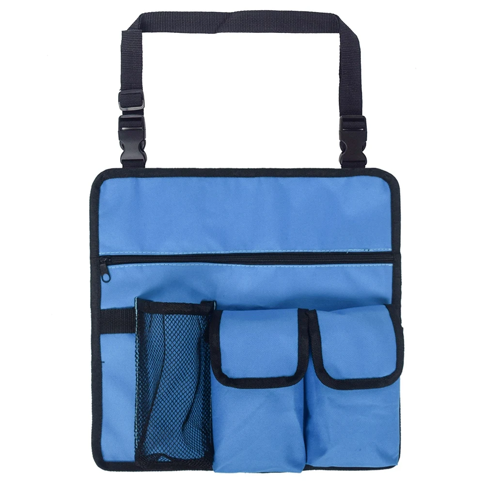 Oxford Cloth Outdoor Beach Seat Storage Bag Hanging Storage Bag Phone Storage Bag Camping Chair Hanging Bag (Lake Blue)