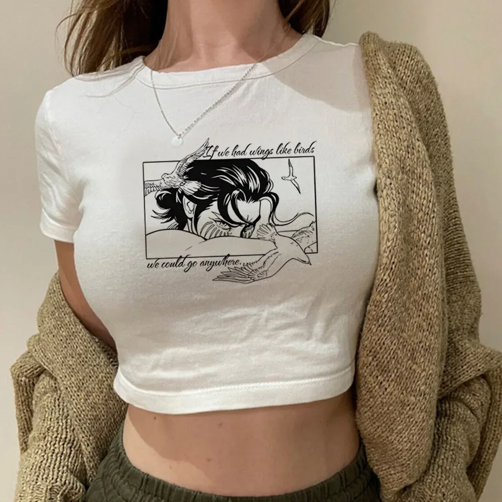 Attack on Titan crop top Slim Fit Cute harajuku Grunge Fairy cute y2k 2025 girls clothes