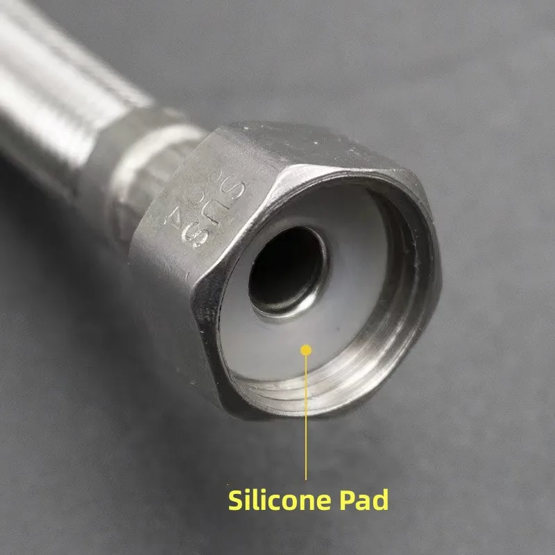Kitchen Bathroom Hose Stainless Steel Flexible Plumbing Pipes 2 Piece G1/2 G3/8 G9/16 Cold Hot Kitchen Faucet Supply Pipe Hose