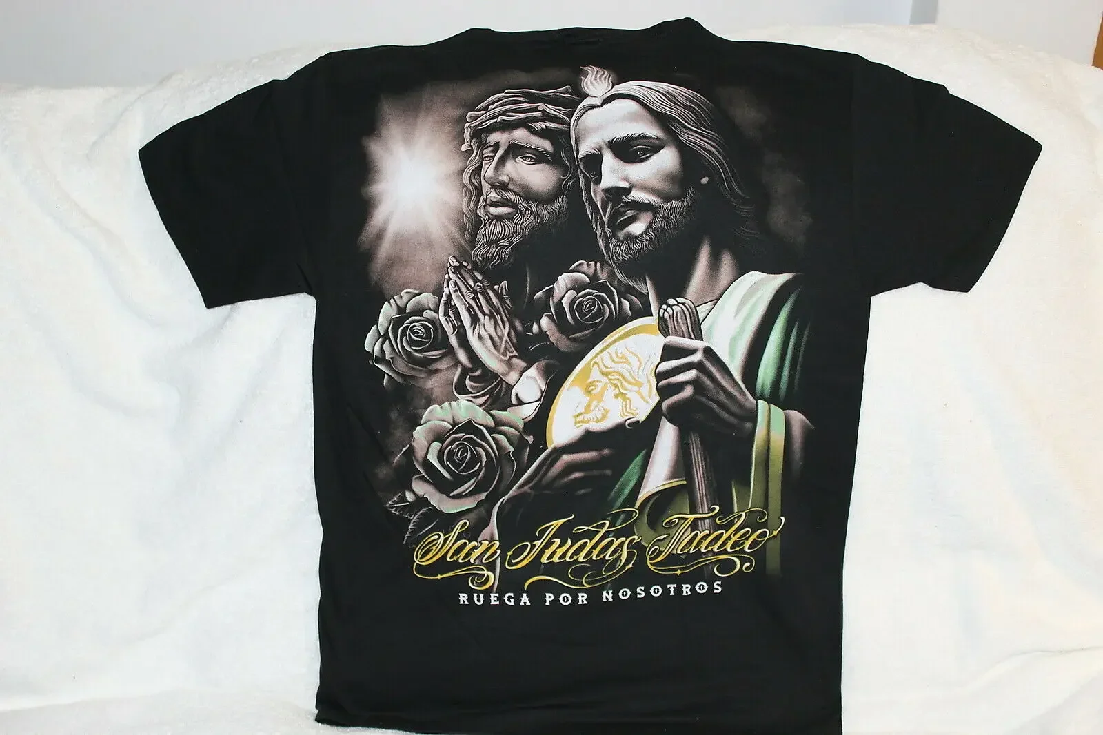 San Judas Tadeo Ruega Por Nosotros Christian Gospel T-Shirt New 100% Cotton O-Neck Short Sleeve Casual Mens T-shirt Size S-3XL
