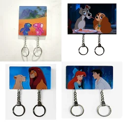 Disney Stitch Couple Keychain Hanger Wall Key Holder Home Decor Kawaii Key Pendant Backpack Key Ring Storage Rack Lover Gifts