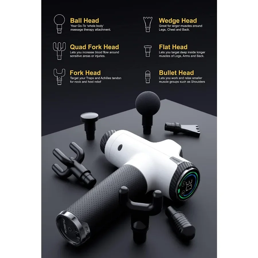 ปืนนวดเนื้อเยื่อชั้นลึกสำหรับนักกีฬาและผู้ที่มีกิจกรรมทางกายร่างกาย  เครื่องนวดกล้ามเนื้อแบบเพอร์คัชชันทรงพลังเพื่อบรรเทาอาการปวดอย่างมีประสิทธิภาพ