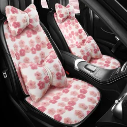 Winter Lamb Wool Car Seat Cushion Three-dimensional Flower Cute Women's Car Seat Cover Anti Slip Breathable Car Interior 2025