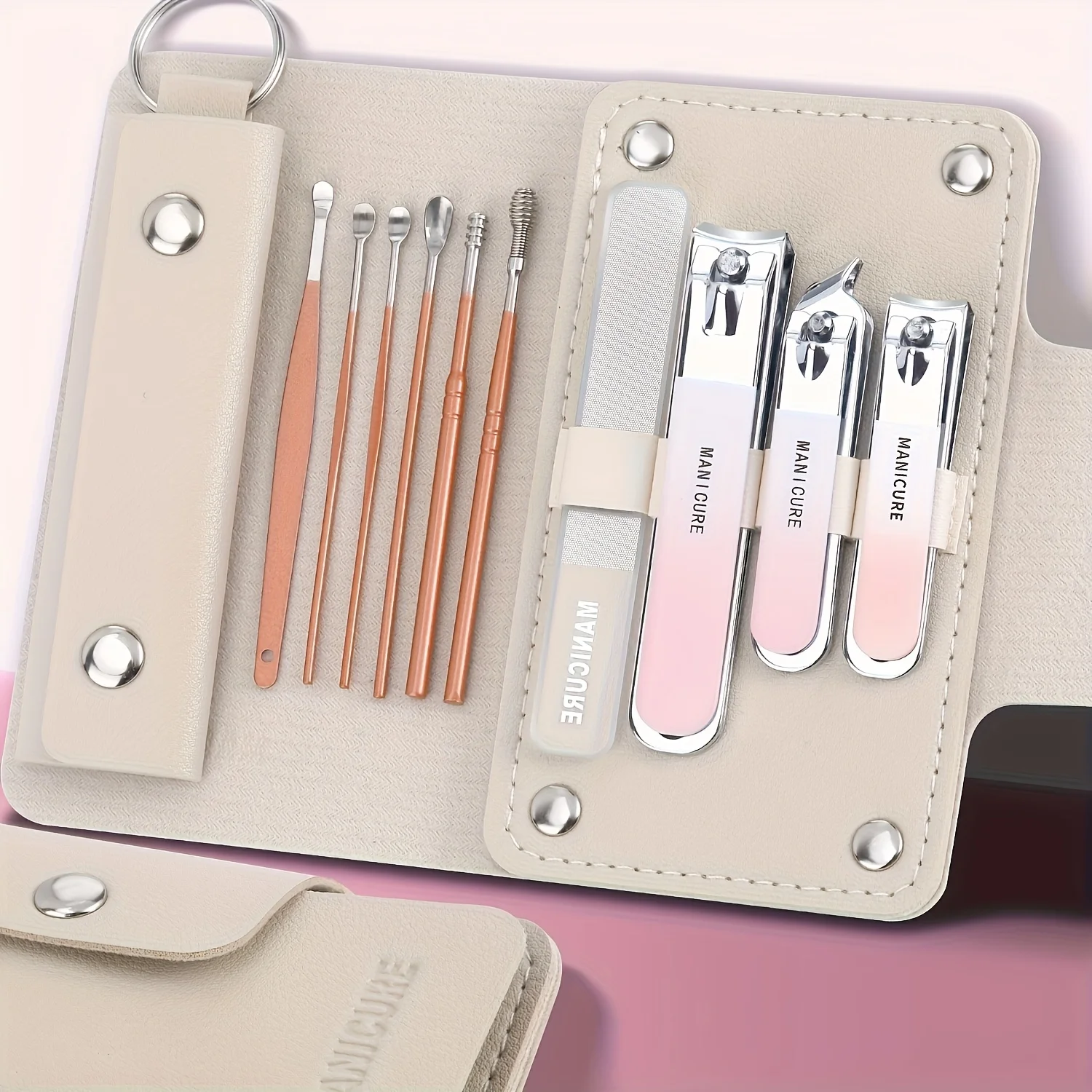 Nail Clippers Kit 10pcs Manicure Set Ear Digging Spoon Personal Care Tools Grooming Kit for Travel or Home Christmas Gift