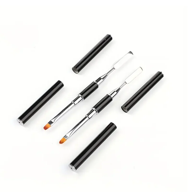 Nuovo pennello e raccoglitore per gel Spazzola per unghie design 2 in 1 e spatola Strumento per pennello per unghie in gel per gel di estensione per unghie acriliche