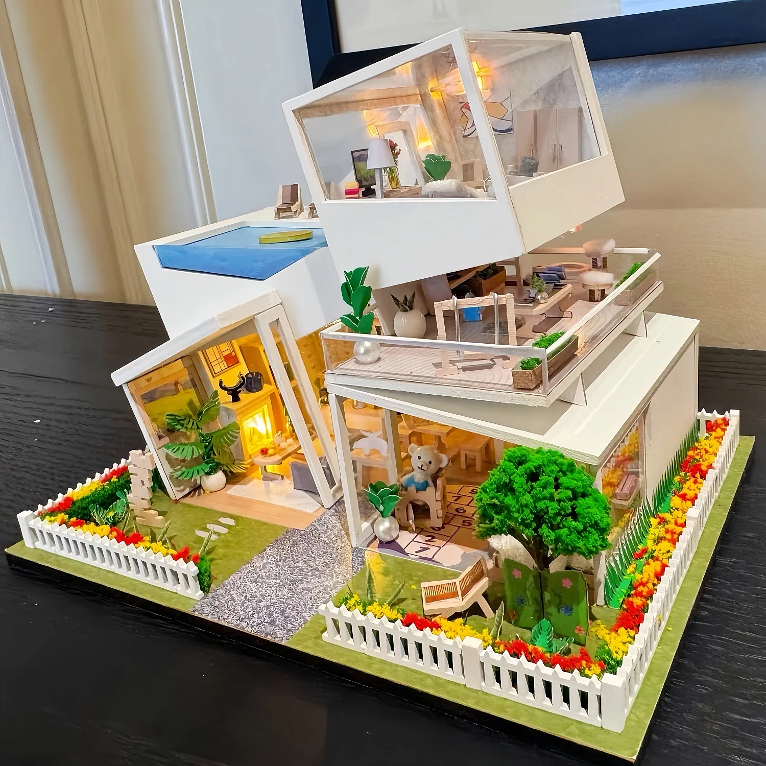 Mini Piscine Résine Pour Maison De Poupée – Déco Tropicale Accessoire Plage Miniature – Réaliste Pour Gâteau, Scène & Jeux Imaginatifs
