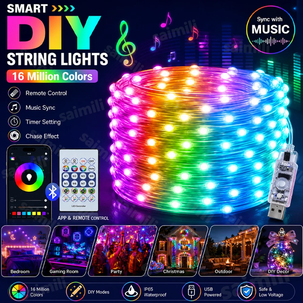 luz-de-corda-led-usb-inteligente-ws2812b-rgbic-com-sincronizacao-musical-a-prova-d'agua-para-decoracao-de-casa-festas-e-feriados