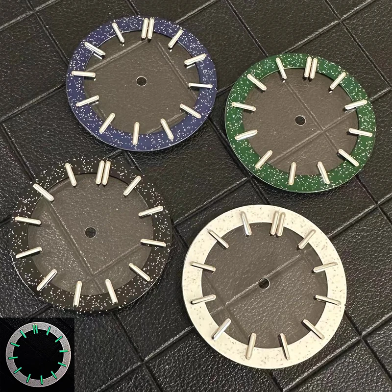 Quadrante dell'orologio da 31,8 mm Pellicola trasparente luminosa verde Cielo stellato adatto al movimento giapponese NH70