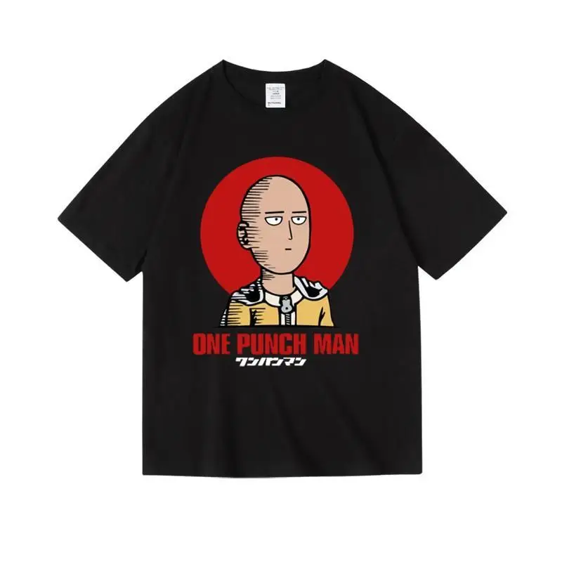 Anime Saitama Teacher One Punch Superman Fitness Exercise Gym Peripheral Clothes Pure Cotton Round Neck Short Sleeve T-shirt