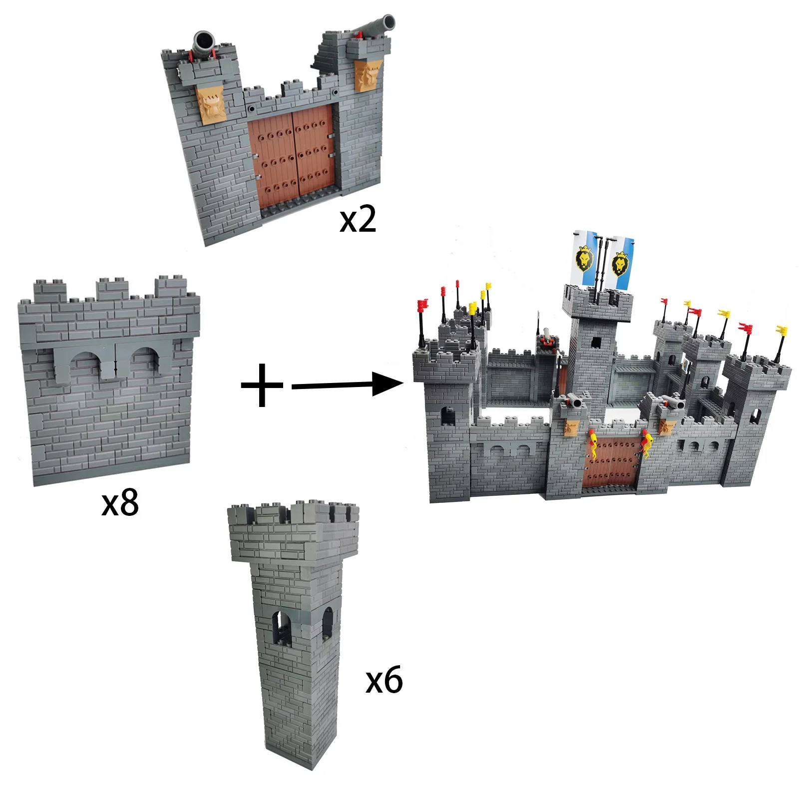 MOC City Walls Building Block DIY Fortress Fortification Stronghold Large Fortified Castle educational Bricks Toy For Boy Gift