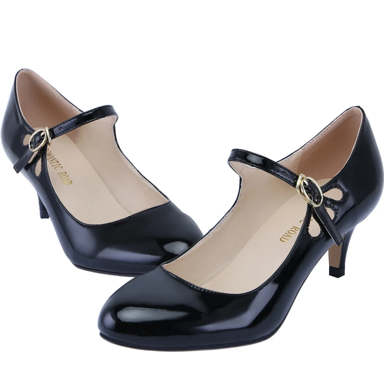 

Women Pumps 5cm Low High Heels Sexy Patent Leather Office Lady Spring Brand Design Dress Nude White Wedding Shoes Large Size 42