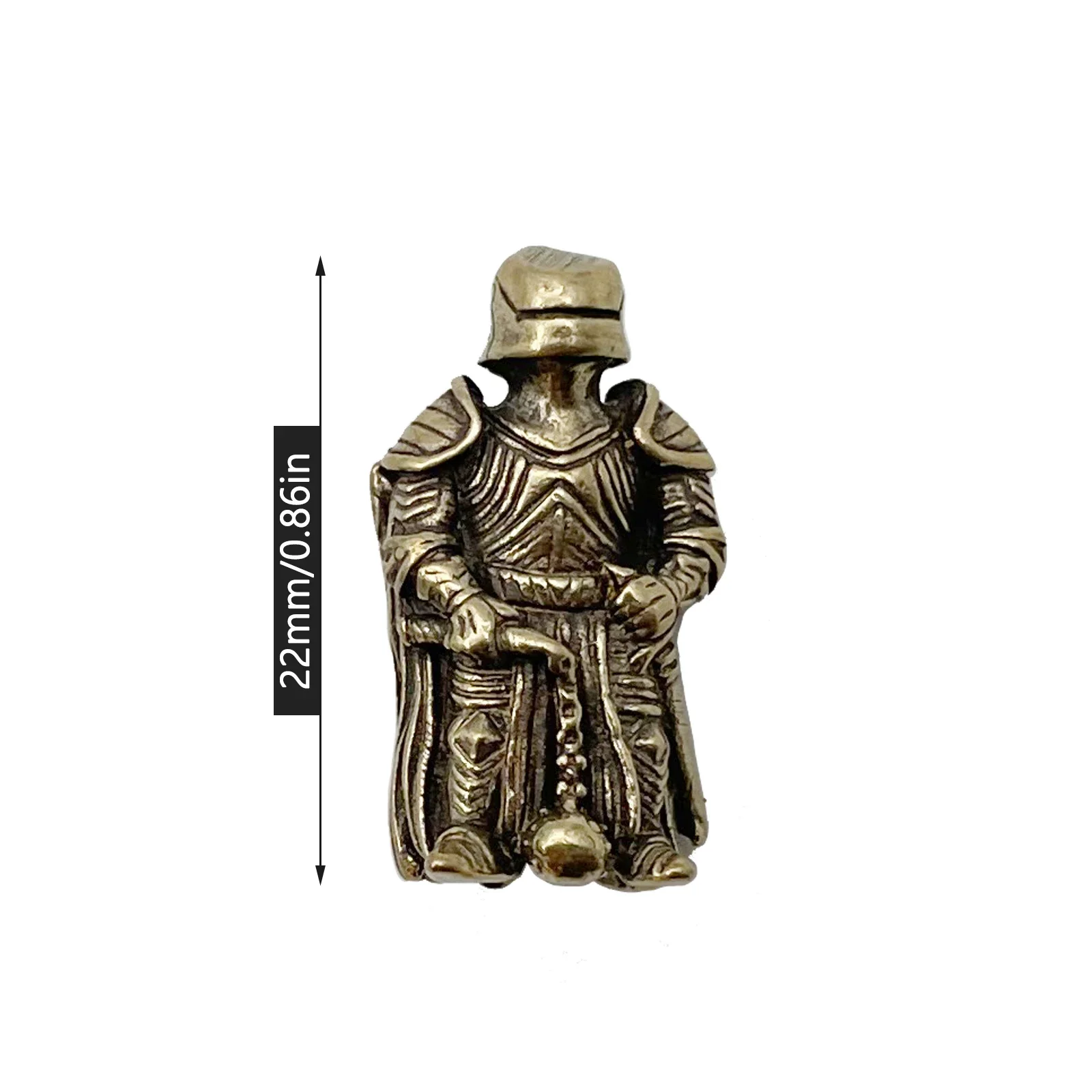 DIY Knife Beads Pendant Vintage Color Brass Outdoor Tools Armour Knight Paracord Beads Figurines Decorative Handicrafts Figure view 5