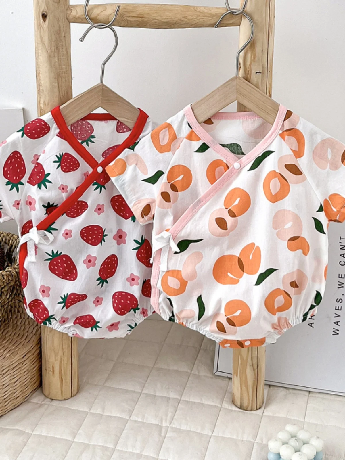 

Cute Baby Rer Summer Outfit ort Sve Newborn e Cling Suit Girls Faionable Ensemble Cotton Material