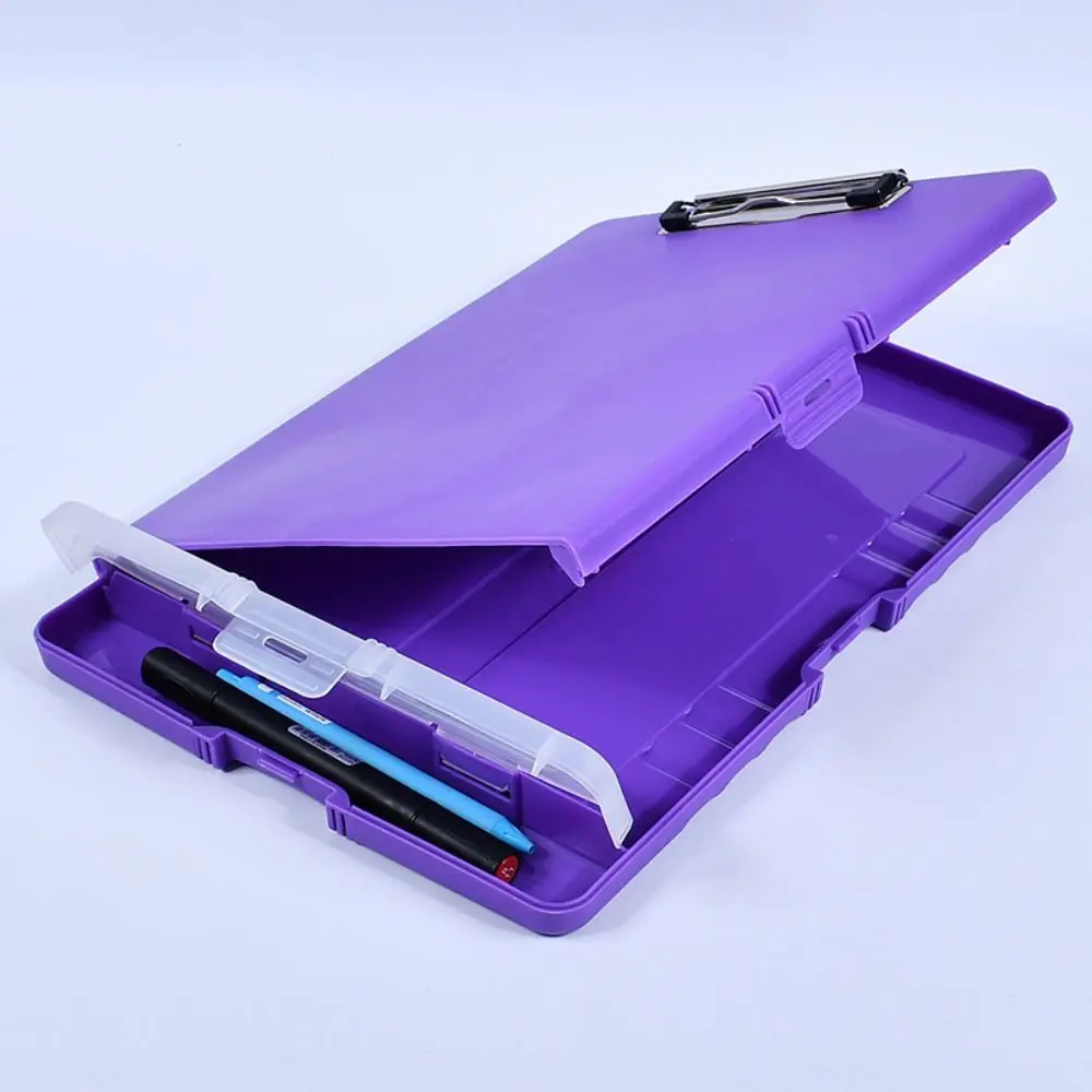 Plastic Storage Clipboard File Box Case Document File Folders Clipboard Writing Pad Stationery School Office Supplies