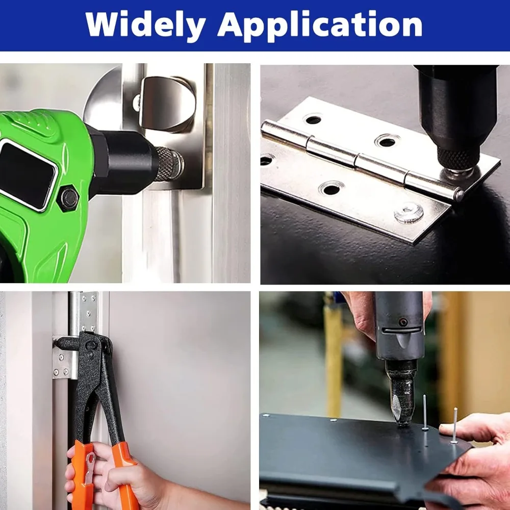 مسامير أعمى ثلاثية الطي من الألومنيوم 3/16 بوصة × 4/5 بوصة، 50 قطعة باللون الأسود للسيارات والأثاث #2