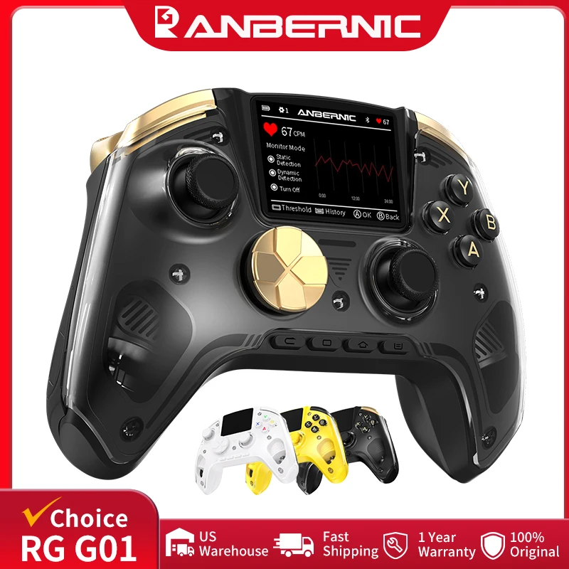 

ANBERNIC RG G01 Retro Games Controller 2.5D IPS Hall Rocker Bluetooth/Wired/Wireless XBOX Gamepad for PC Android IOS Steam Linux