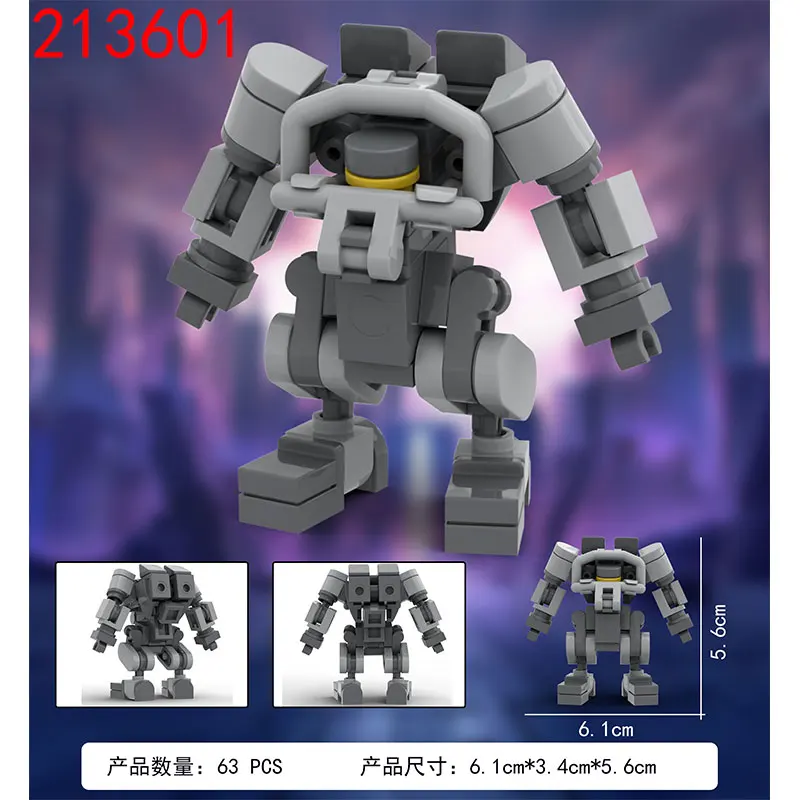 MOC-bloques de construcción de ensamblaje de partículas pequeñas: estatuilla educativa, bricolaje, modelo educativo Mech en miniatura, juguete, adorno de regalo