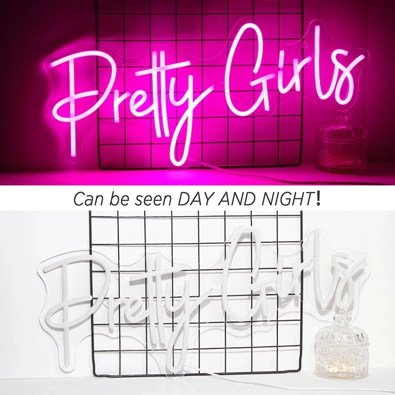 LED Pretty Girls Neon Sign Light 5V Gym Sign Tube USB With Switch Light Night Lamps Wall Art For Room Decor Halloween Party Bar