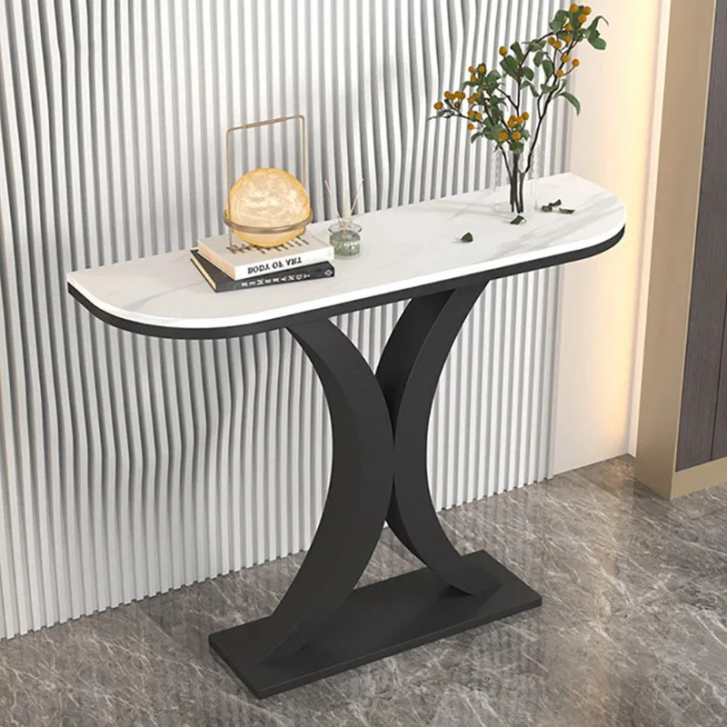 Nordic Light Luxury Console Table for Living Room Furniture Entryway Table Modern Hallway Table Semicircular Entrance Tables