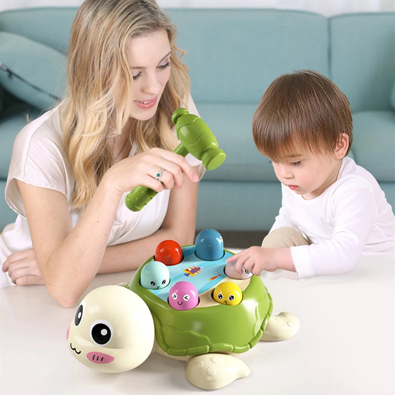Turtle Baby Toy Montessori Learning Game Educational Puzzle Gift for 0 6 12 24 Months Toddler Noise Maker with Hammer view 2