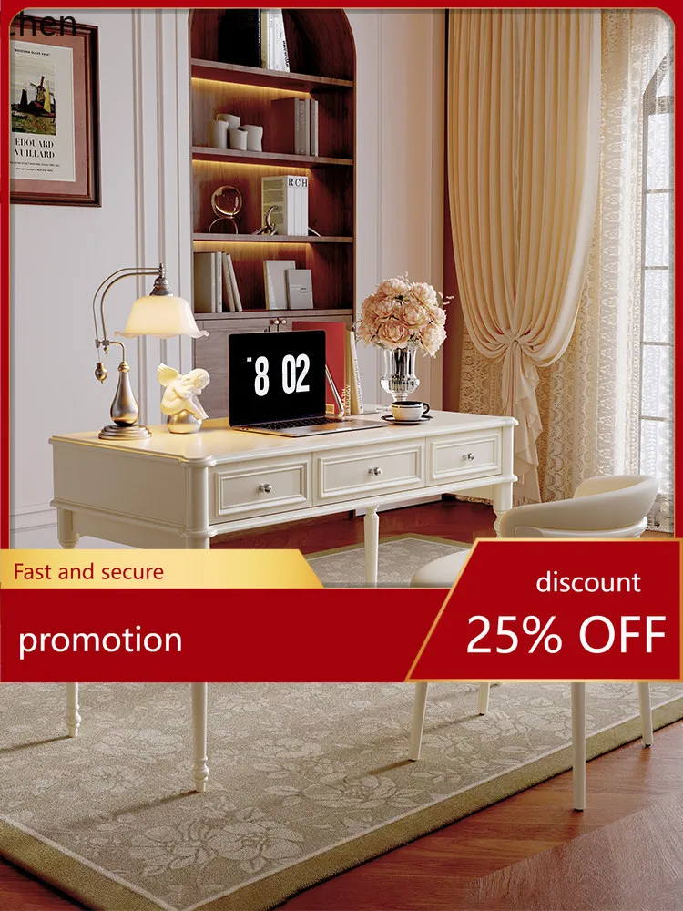 

ZML Solid Wood Desk Study Desk Bedroom High-End Computer Desk Small Apartment