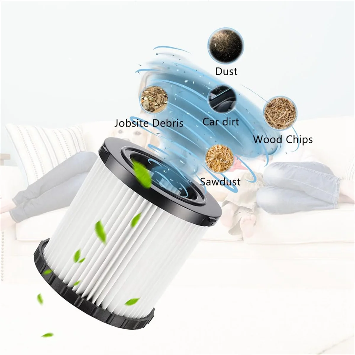 Filtro de repuesto para aspiradora Hepa de 2 piezas, para DCV580, DCV581H, DCV5801H, húmedo/Seco, lavable y reutilizable