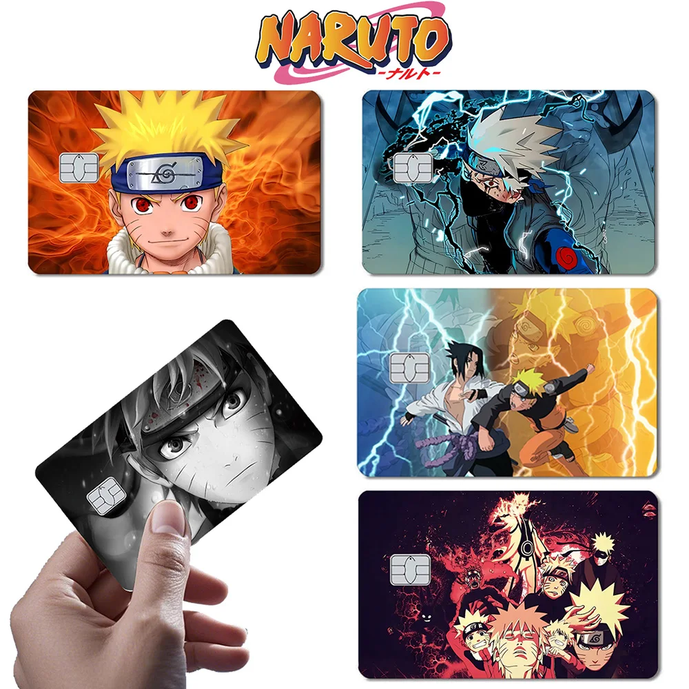 Anime Kakashi Sasuke PVC HD Matte Debitkarten-Aufkleber Naruto Kleine Chip-Bank-Kreditkarten Folienaufkleber Wasserdichte Dekor-Sticker