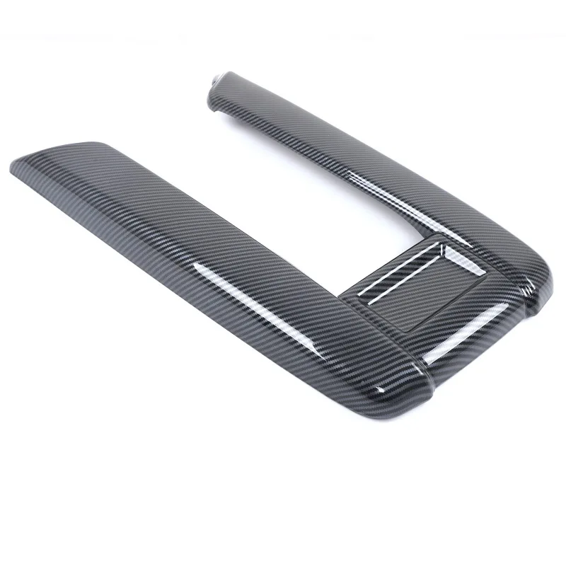 ABS ألياف الكربون مركز وحدة التحكم مسند الذراع غطاء غطاء إطار الكسوة ملصق ل 2024 + تويوتا جراند هايلاندر الملحقات الداخلية #5