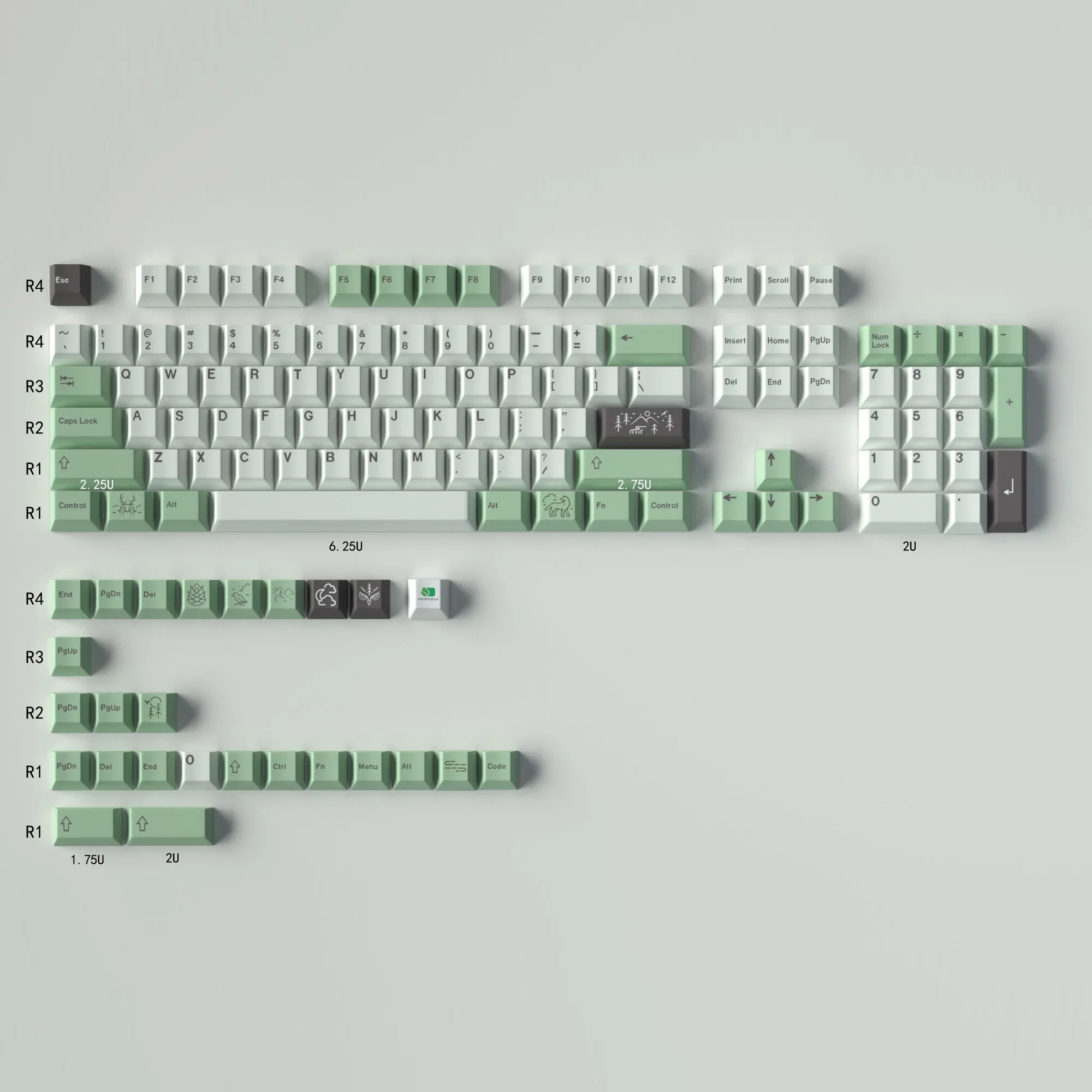 

Keycap green cherry original full set of PBT hot sublimation