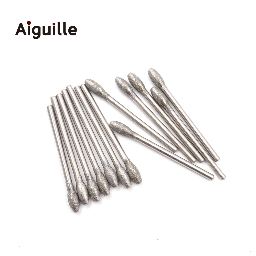 10pcs Shank 2.35mm 120# Diamond Grinding Burr 0.5-8.0mm Teeth Grinding Bits Diamond Point Grinding Point die grinder/dremel