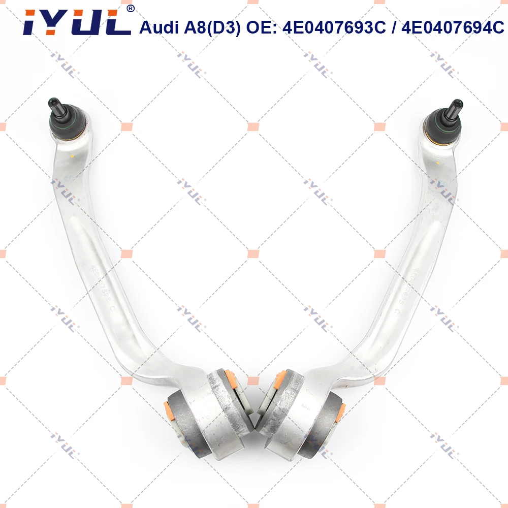 A Pair Front Lower Suspension Control Arm Curve For Audi A8 D3 VW Volkswagen Phaeton 3D2 4E0407693C 4E0407694C