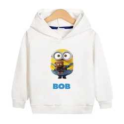 Minions clothes boys hooded hoodie Autumn 2024 new children's autumn top boys all match coats casual and comfortable