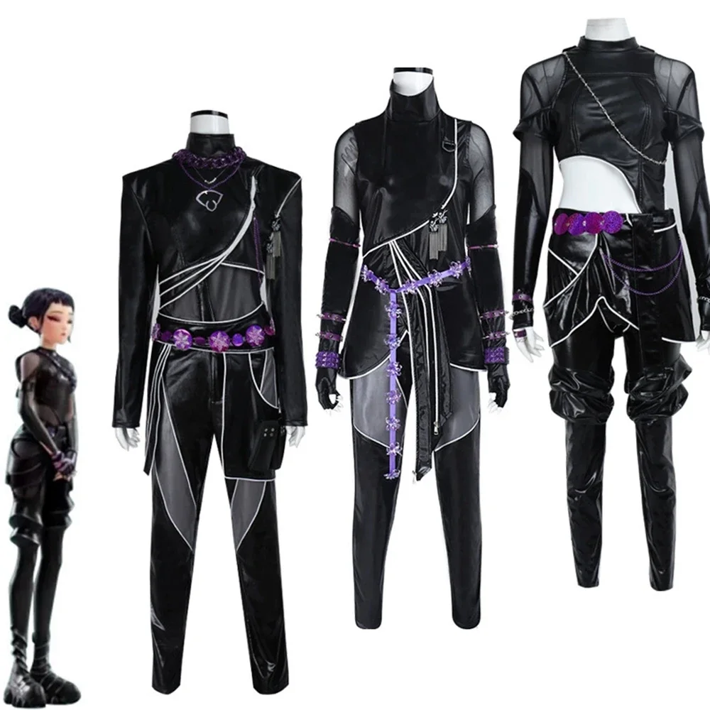 

Movie Kpop Rumi Zoey Mira Cosplay Costume Adult Children Black Leather Battle Suit Uniform Sexy Stage Clothes Halloween Outfit