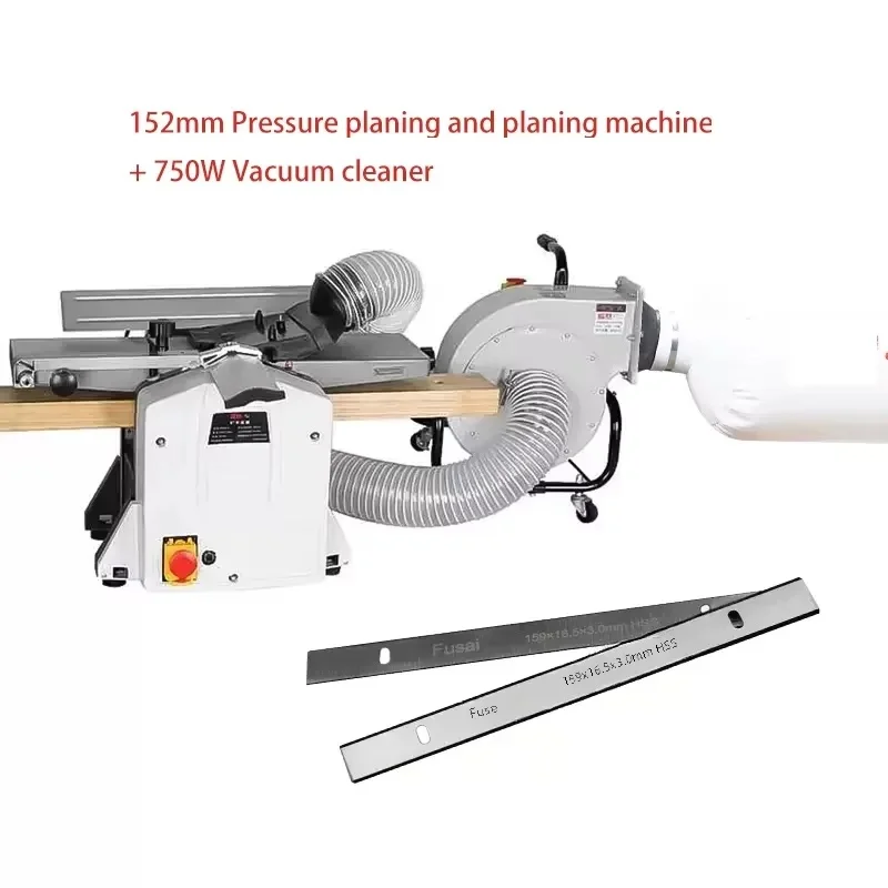 Pressure and Flat Planer, Integrated Woodworking Tool Machinery, Automatic Feeding, Desktop, Household, Electric Thicknesser