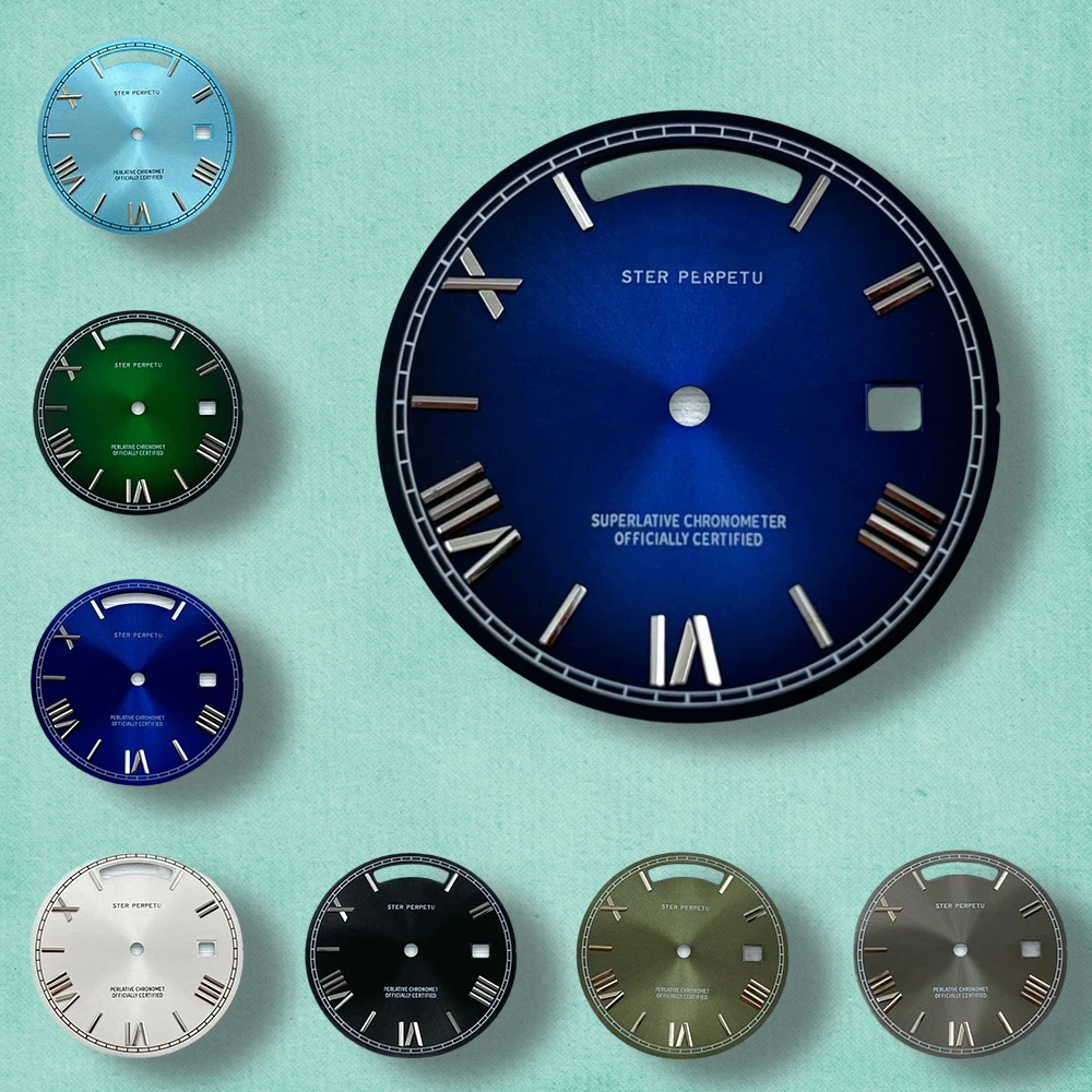 

31mm S Logo Day And Date Roman Numerals Dial Fit 8285 Movement Sunray High-Quality Dial Watch Modification Accessories