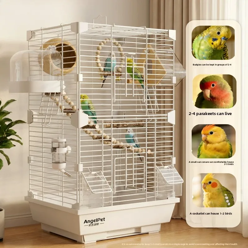 2026 Premium Bird Cage for Parrots, Splash Proof Large Villa, Removable Top Easy Clean, Drawer Tray Climb Wire Home Use
