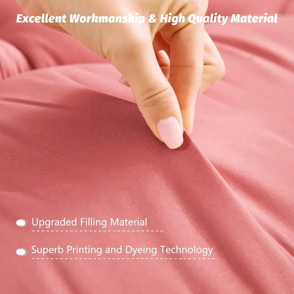مرتبة فوتون قابلة للطي باللون الوردي مقاس كوين للبالغين - وسادة نوم سميكة للمهاجع أو المتسكع #4