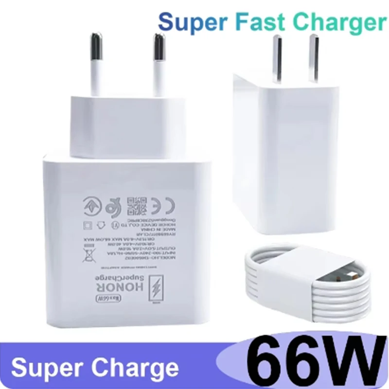 6A 66W EU US Super Fast Charger For Honor 50 60 90 100 200 Lite X7a X8a X6b X7b X8b X9b Magic 5 6 Pr