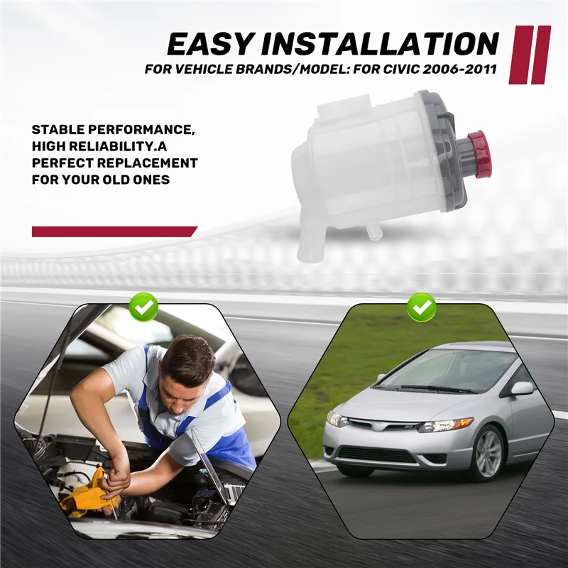 

Power Steering Pump Fluid Reservoirs Oiler Oil Tank For Honda Civic 2006 2007 2008 2009 2010 2011 Fa1 Oem:53701-Snv-P01-T48C