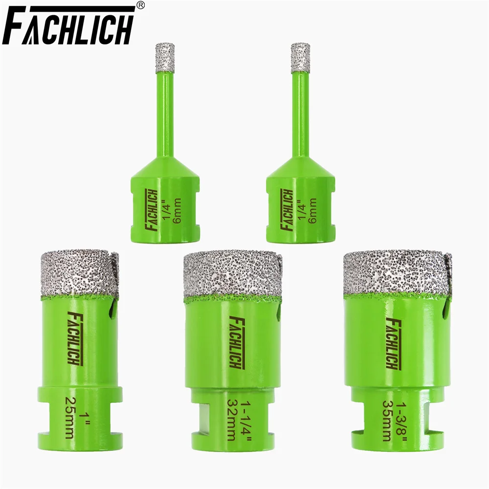 

FACHLICH 5pcs/set 6/6/25/32/35mm Diamond Cutter Drilling Core Bits Porcelain Ceramic Tile Granite Marble Stone Lightning Tooth
