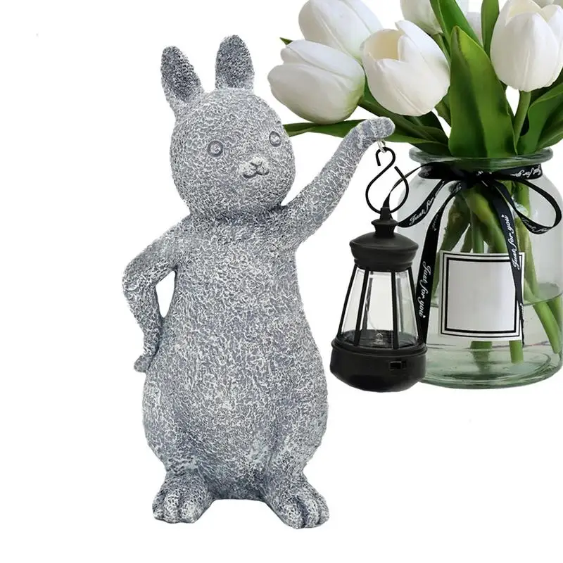 

RabbitSolar Lights Garden Solar Lights Outdoor Decorative Waterproof Stake Light Adorable Resin Easter Figurines With Solar LED