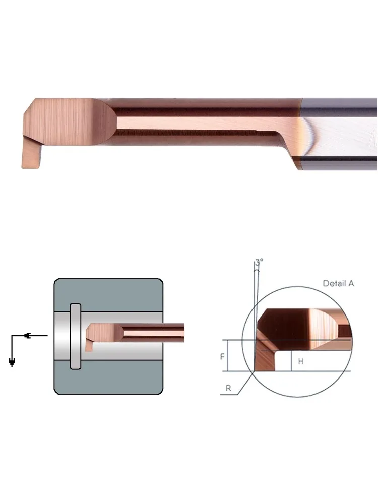 Small aperture inner groove cutter MGR groove width 0.5 1.0 1.5 2.0，Whole Hard Alloy coating Small path slotting MGR5B MGR6B 8B