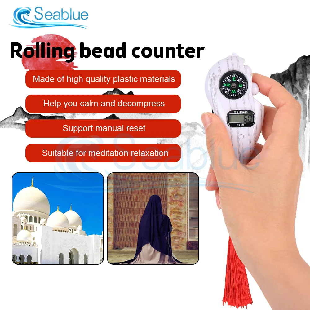 Digital Beads Electronic Rosary Tally Counter With Compass Beads Led Light Finger Game Toy Manual Reset Decompress Relax Tool