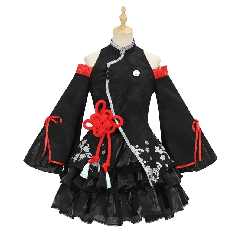 Miku moda Chinoiserie vestido trajes disfraz 39Cultura Miku Lolita lindo vestido de Anime mujeres niñas uniforme de Halloween conjunto peluca