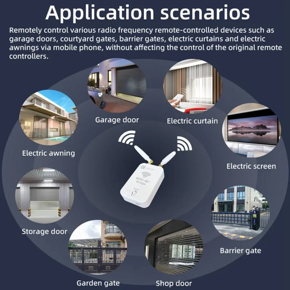 For Ewelink WiFi RF Duplicator Remote Control Copy For Electric Door / Rolling Door Curtain Awning Sunshade Remote Control