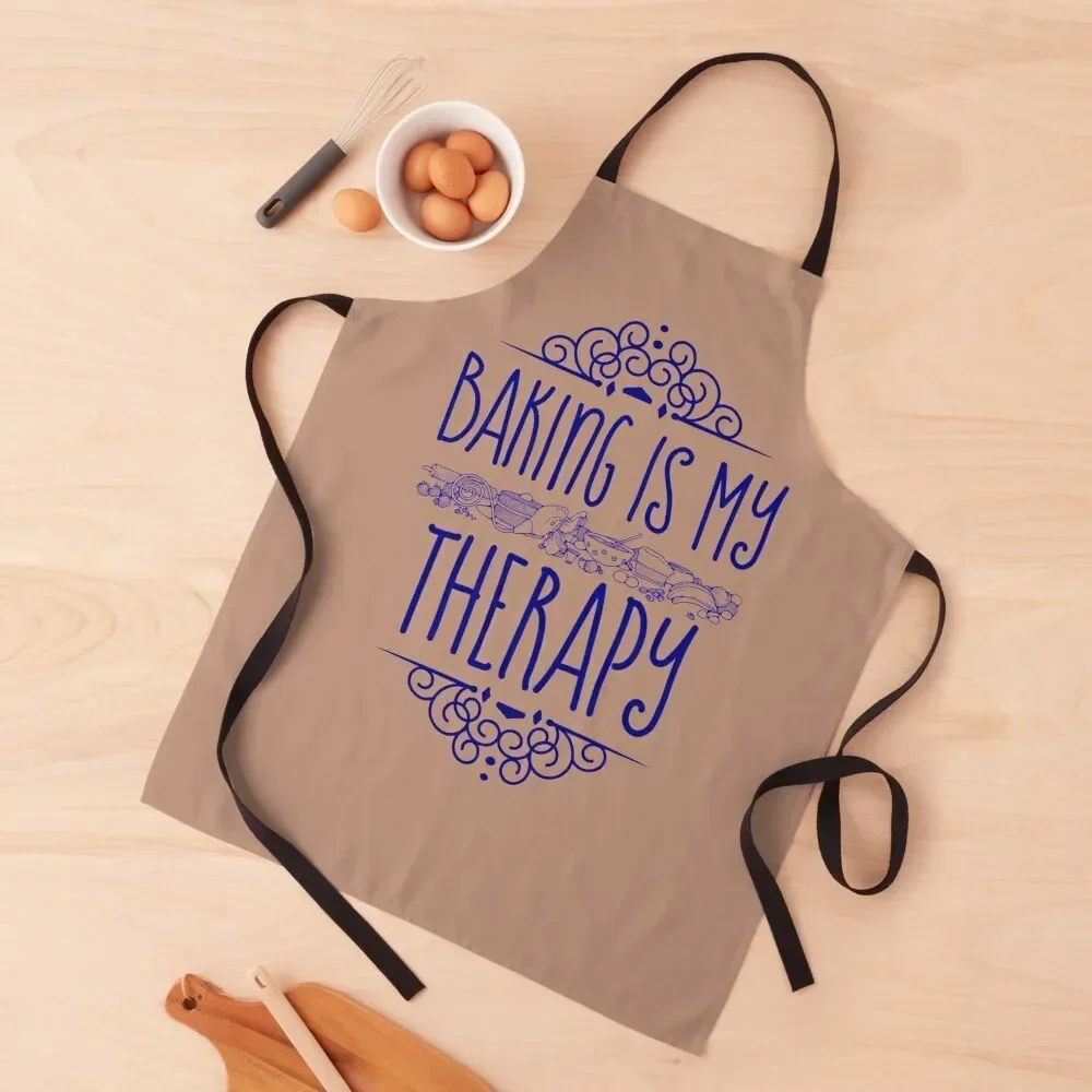 Funny Bakers Quote Baking Is My Therapy Cool For Bakers Apron japanese woman Kitchens For Men Restaurant Kitchen Equipment Apron