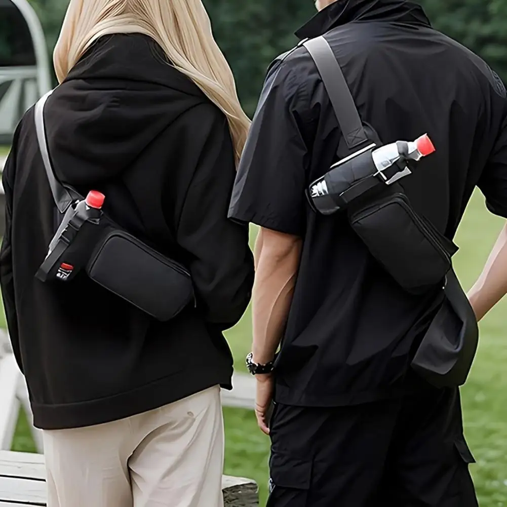 

Поясная сумка для мужчин и женщин, спортивная поясная сумка с держателем для бутылки с водой, регулируемая поясная сумка для пеших прогулок, прогулок с собаками, бега, путешествий