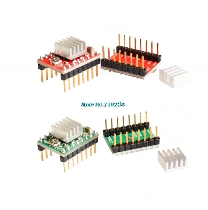 Nes product!! 10pcs/lot Reprap Stepper Driver A4988 stepper-motor driver with Heatsink